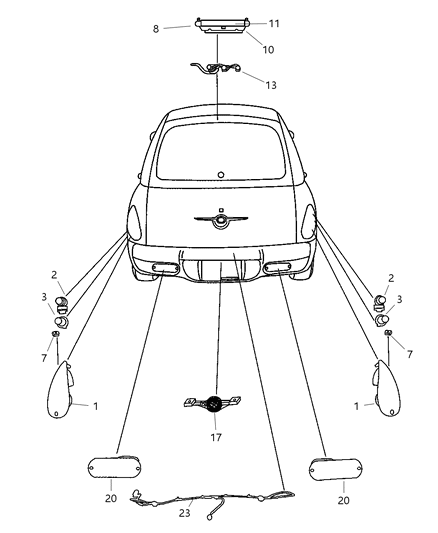 2004 Chrysler PT Cruiser Lamps - Rear Diagram