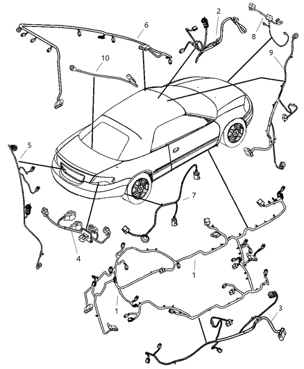 2006 Chrysler Sebring Wiring-Front Door Diagram for 4608986AF