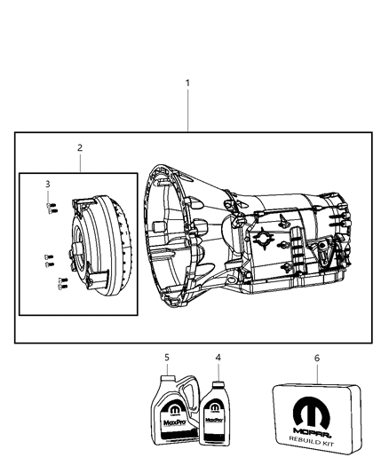 2011 Jeep Liberty Trans Kit-With Torque Converter Diagram for 68087622AA