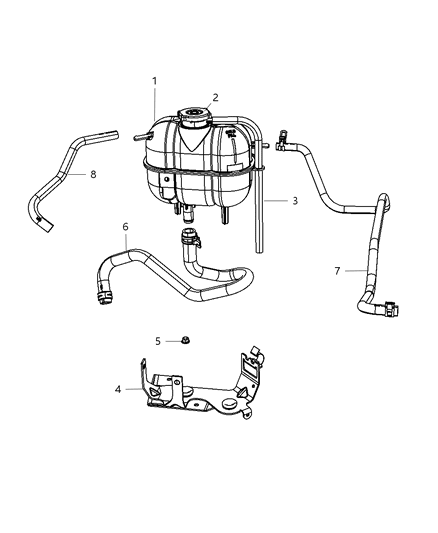 2011 Chrysler Town & Country Coolant Recovery Bottle Diagram 1