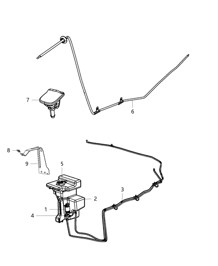 2015 Jeep Wrangler Hose-Windshield Washer Diagram for 68197410AA