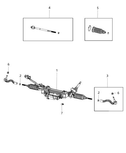 2016 Dodge Durango Gear-Rack And Pinion Diagram for 5154828AD