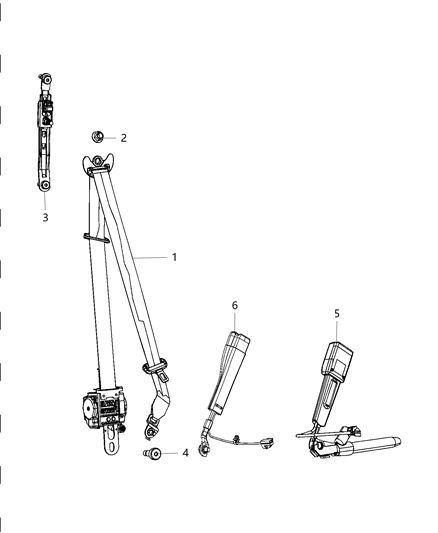 2018 Dodge Charger Seat Belt Buckle Assembly Diagram for 6MS011X9AA