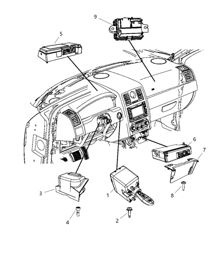 2008 Dodge Charger Module-Interface Diagram for 68034920AA