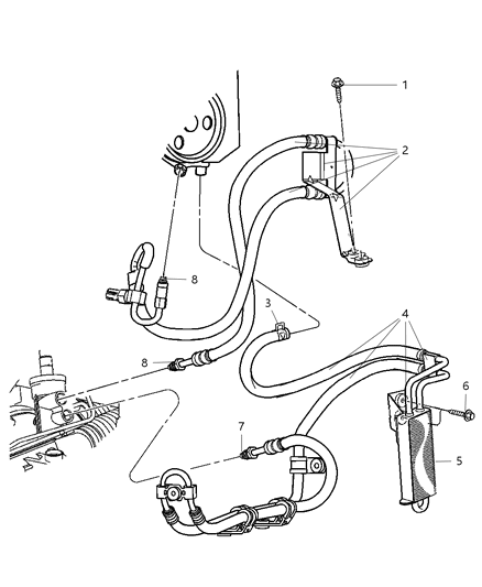 Power Steering Hoses And Reservoir - 2007 Jeep Liberty