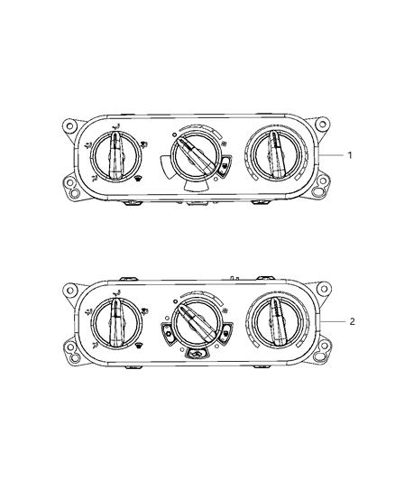 2009 Jeep Wrangler A/C & Heater Controls Diagram
