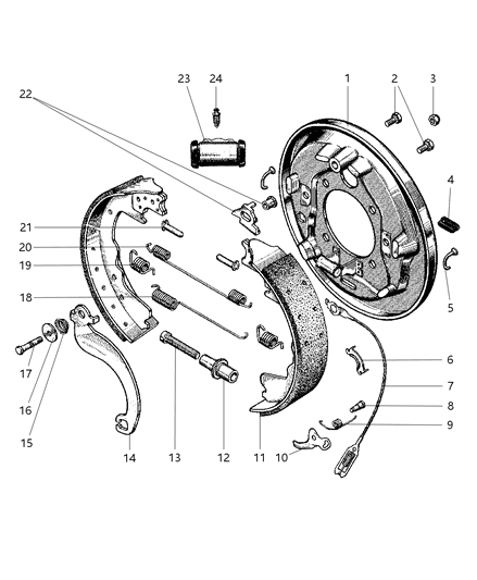 2001 Dodge Ram 2500 Quad & Club Cab Brakes, Rear Diagram