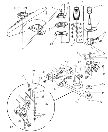 1999 Dodge Neon Knuckle Diagram for 4897662AB