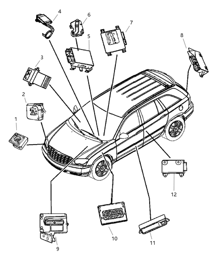 2004 Chrysler Pacifica OCCUPANT Restraint Module Diagram for 4686958AB