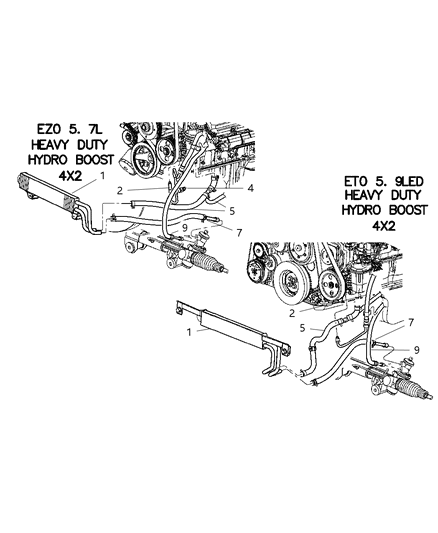 2006 Dodge Ram 3500 Line-Power Steering Pressure Diagram for 52121758AD