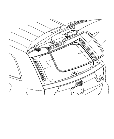 2011 Jeep Grand Cherokee WEATHERSTRIP-LIFTGATE Glass Diagram for 55399181AC