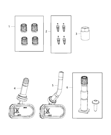 2019 Ram 2500 Tire Pressure Sensor Diagram for 68378369AB