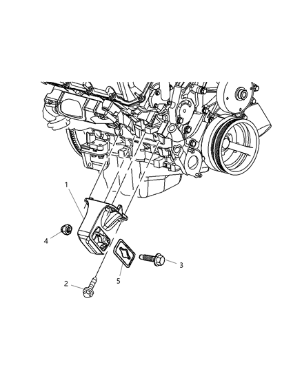 2003 Dodge Ram 2500 Engine Mounting, Front Diagram 2