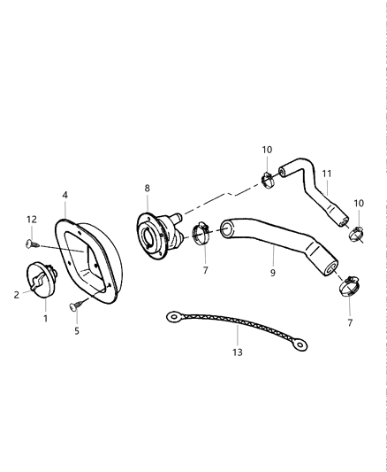 2002 Jeep Wrangler Housing-Fuel Filler Diagram for 52127675AC