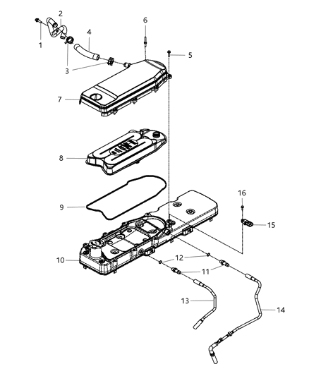 2012 Ram 3500 Cover-Cylinder Head Diagram for 68029039AA