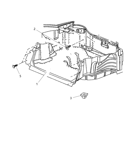 1998 Dodge Intrepid Carpet - Luggage Compartment Diagram