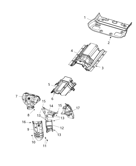 2019 Jeep Cherokee Exhaust Heat Shield Diagram