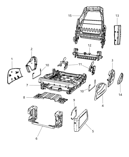 2009 Chrysler PT Cruiser Frame-Seat Cushion Diagram for 5175721AA