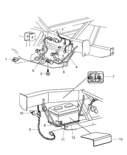 2010 Dodge Viper Battery Tray & Support Diagram