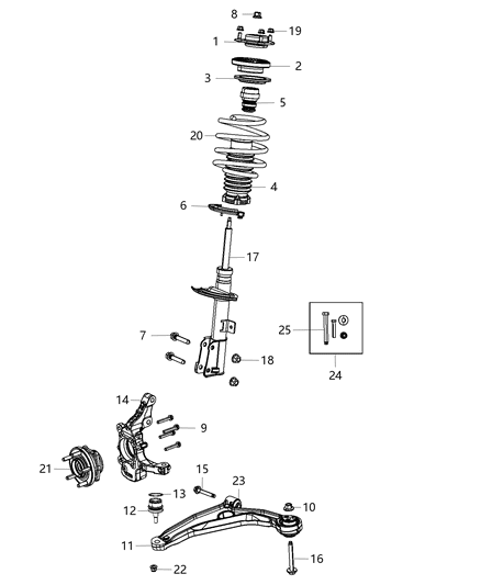 2012 Dodge Journey STRUT-Suspension Diagram for 68148549AA