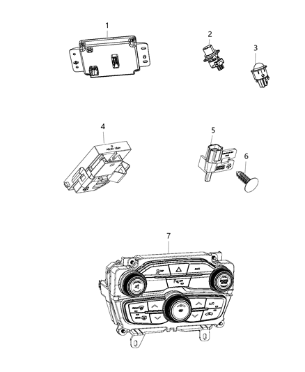 2015 Dodge Charger Air Conditioner And Heater Control Diagram for 68199429AB