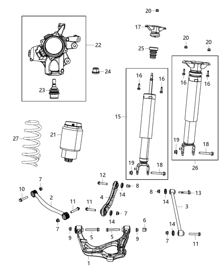 2019 Jeep Grand Cherokee Air Suspension Spring Diagram for 68258354AC