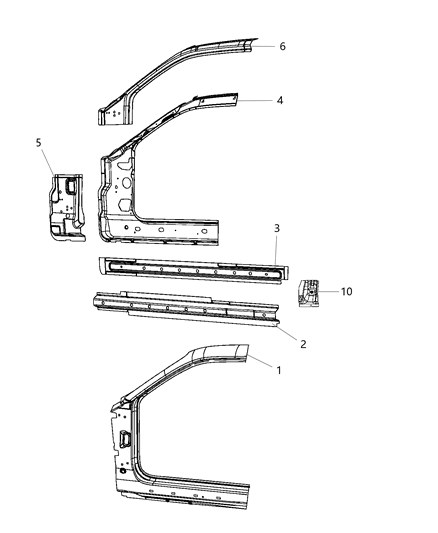 2016 Dodge Challenger Front Aperture Panel Diagram