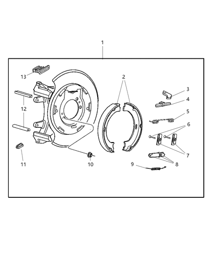 2004 Jeep Liberty Lever-Parking Brake Adjusting Diagram for 5093392AA