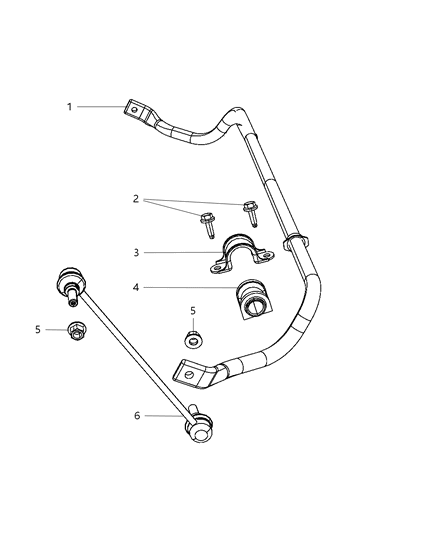 2008 Dodge Grand Caravan BUSHING-STABILIZER Bar Diagram for 4721085AD