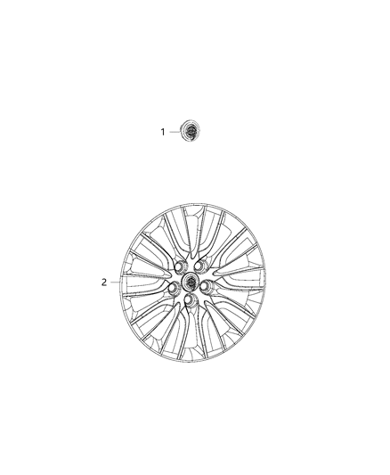 2017 Chrysler 200 Wheel Cover Diagram for 1VT39GSAAA