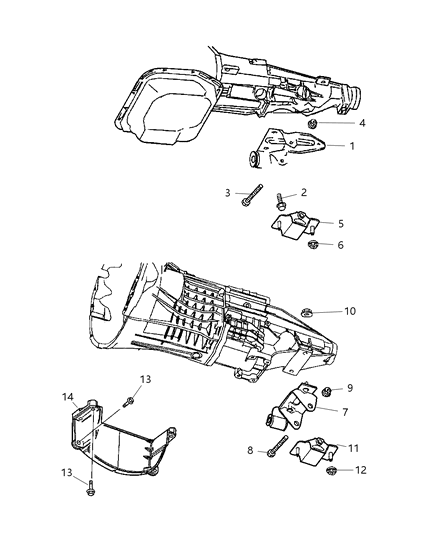 2003 Dodge Dakota INSULATOR-Transmission Support Diagram for 52019394AD