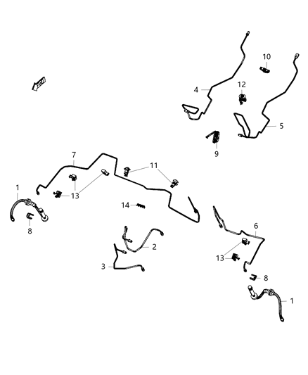 2014 Dodge Dart Brake Tubes & Hoses Diagram 1