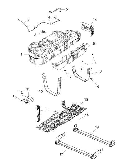 2019 Ram 1500 RETAINER-Fuel Tube Diagram for 52122566AA