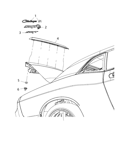 2017 Dodge Challenger Spoiler-Rear Diagram for 6EQ35RXFAA