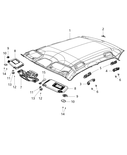 2017 Chrysler 300 Headliners & Visors Diagram