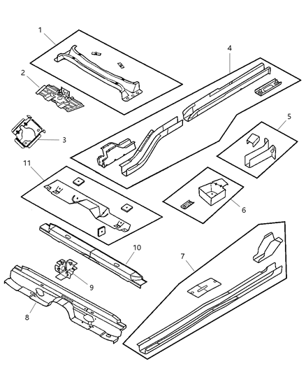 2001 Chrysler Sebring Sedan & Convertible Frame Rear Diagram 2