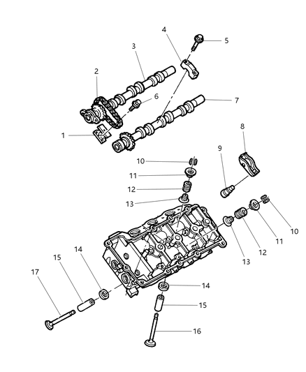 2009 Chrysler 300 Engine Exhaust Camshaft Diagram for 4792059AB