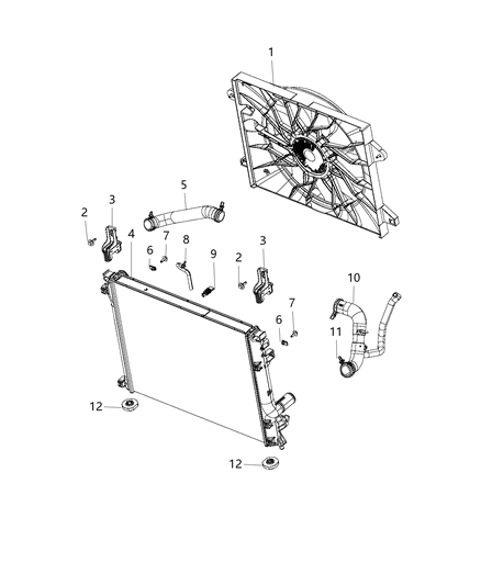 2015 Dodge Challenger Radiator & Related Parts Diagram 1