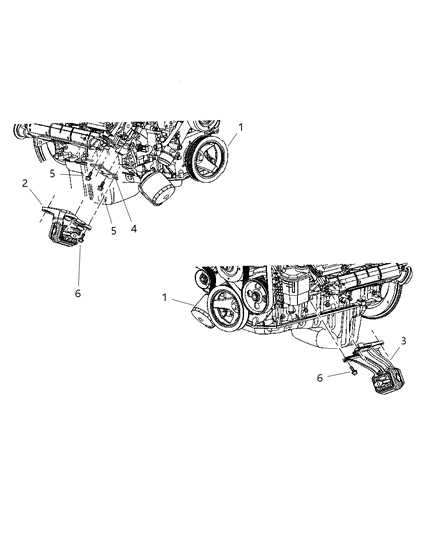 2006 Dodge Ram 2500 Mounts, Front Diagram 2