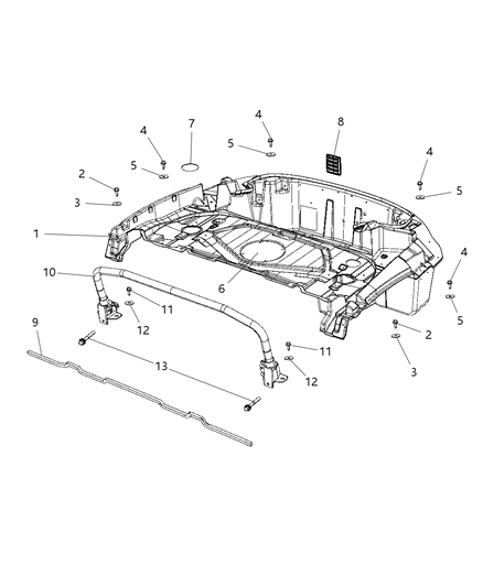 2014 Dodge Viper Seal-Floor Pan Diagram for 68174036AB