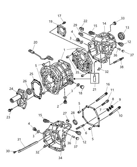 1998 Jeep Cherokee RETAINER-Transmission Diagram for 83500631