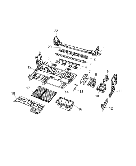 2021 Ram ProMaster 1500 Front Floor Pan Diagram