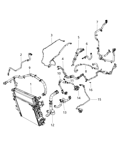 2018 Jeep Wrangler HOSE/TUBE-Heater Return Diagram for 68282487AB