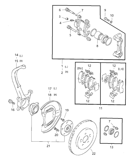 1998 Chrysler Sebring Coupe Front Brakes Diagram 1
