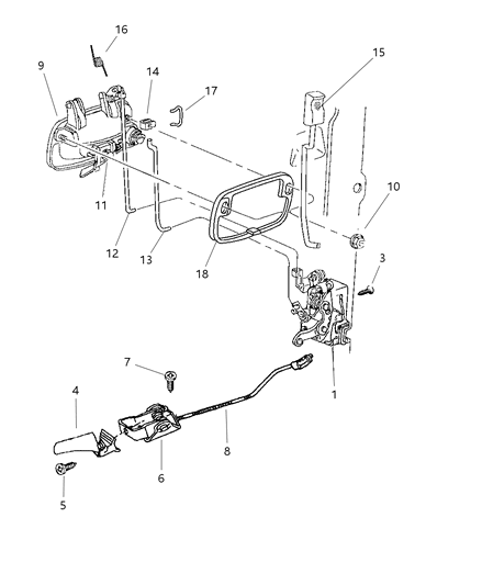 1998 Dodge Ram 3500 Handle-Front Door Exterior Diagram for 55275023