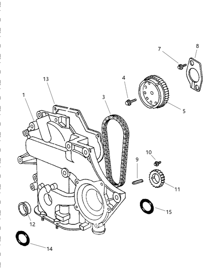 1997 Chrysler Town & Country Timing Belt / Chain & Cover Diagram 1