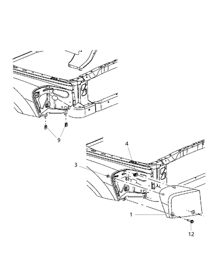 2004 Dodge Durango Lamps - Front End Diagram