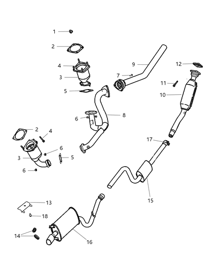 2006 Chrysler Sebring Catalytic Converter [4 Cylinder Engines] Diagram for 4764618AF