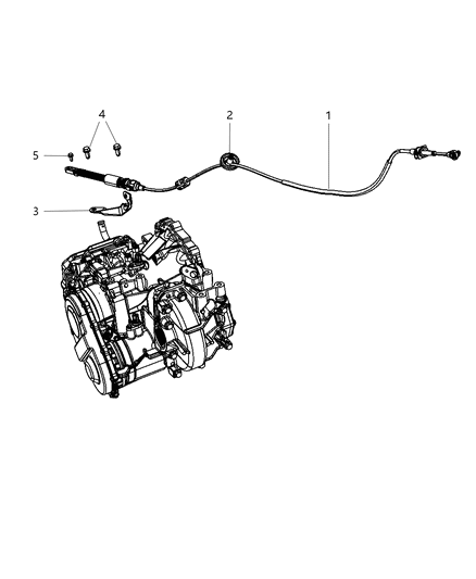 2008 Dodge Grand Caravan Transmission Gearshift Control Cable Diagram for 4877205AA