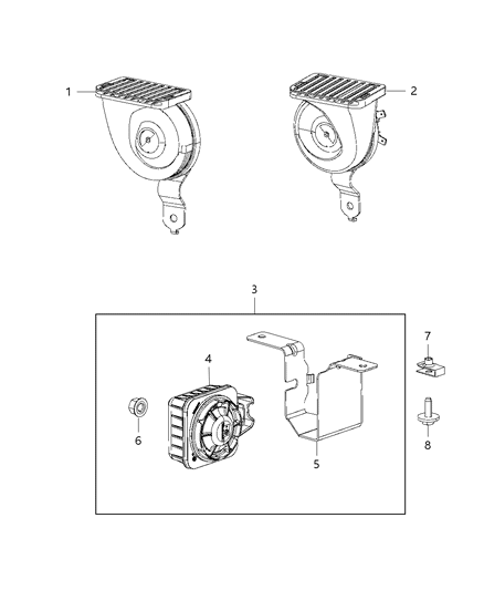 2019 Jeep Grand Cherokee Horns & Siren Diagram